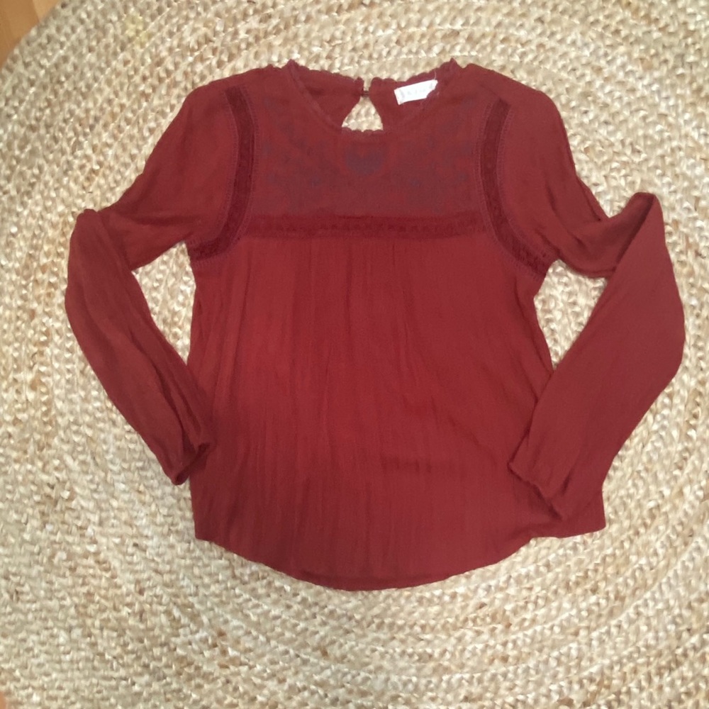 Altered state red long sleeve blouse